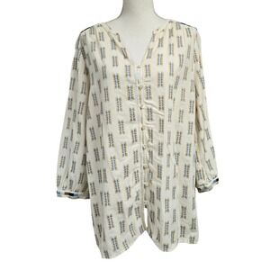 Pure Jill J. Jill Embroidered Button Down Blouse Top‎ Boho-inspired Women's Sz
L